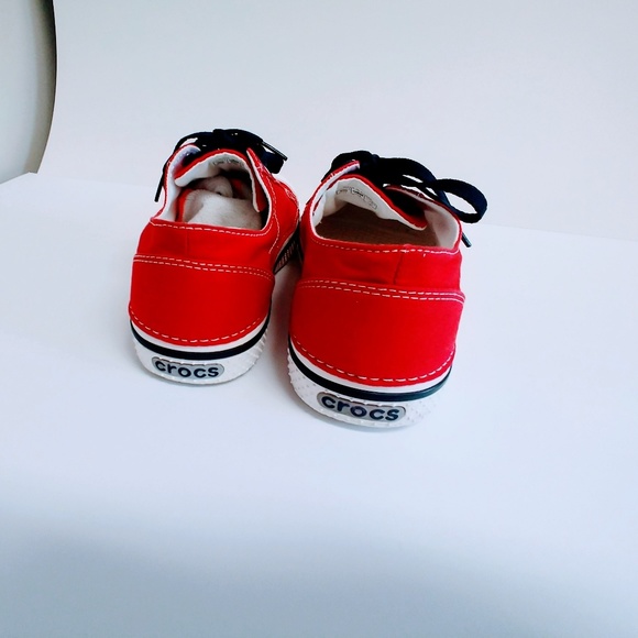 Crocs Red Canvas lace-up sneaker 4 M - Picture 6 of 8